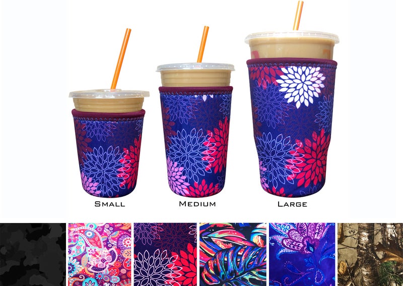 Koverz Neoprene Iced Coffee Sleeve - Medium Midnight Mums - Image 4