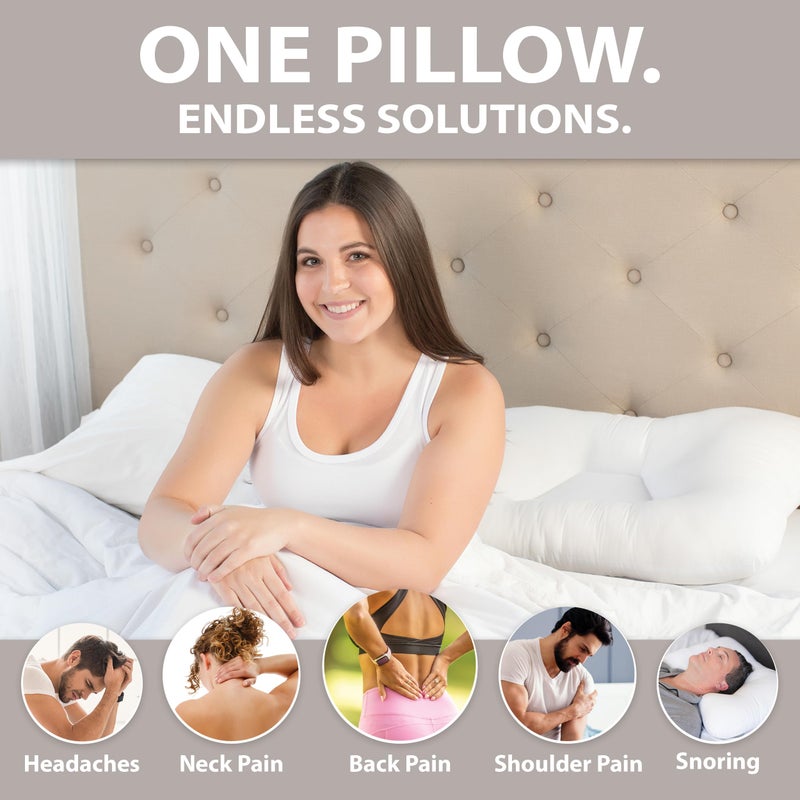 Core Products Core Products Tri-Core Gentle-Cervical Support Pillow for Neck, Shoulder, and Back Pain Relief; Ergonomic Orthopedic Contour- for Back and Side Sleepers; Assembled in The USA- Gentle, Full Size  - Image 2