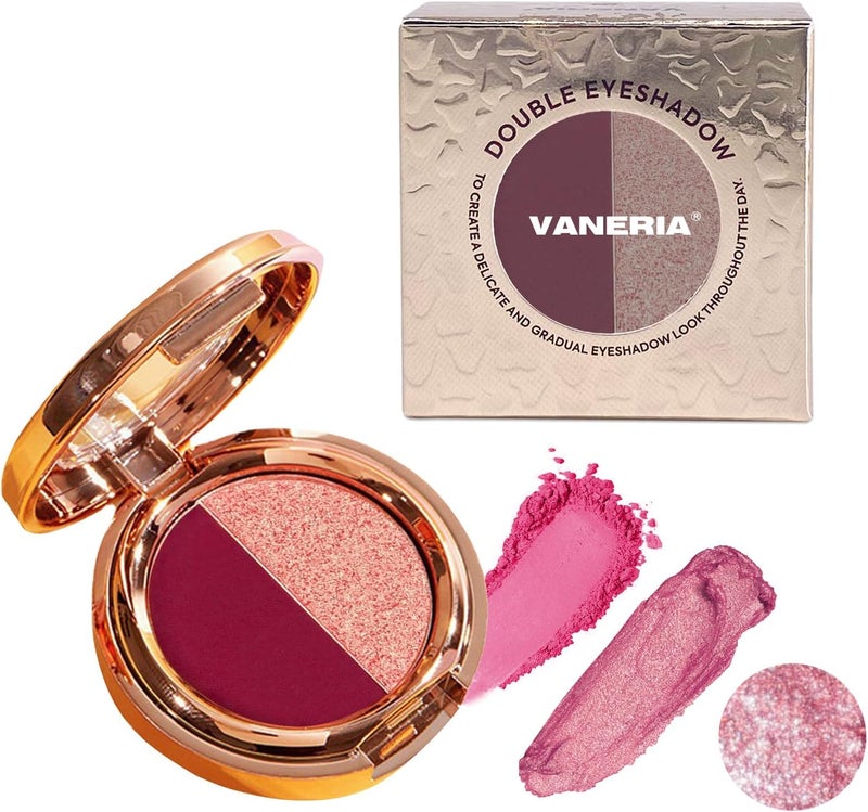 VANERIA Eyeshadow PaletteShade Eye Color in MatteGlitterLong Wear Natural Vegan Eye Shadow 26g Plum