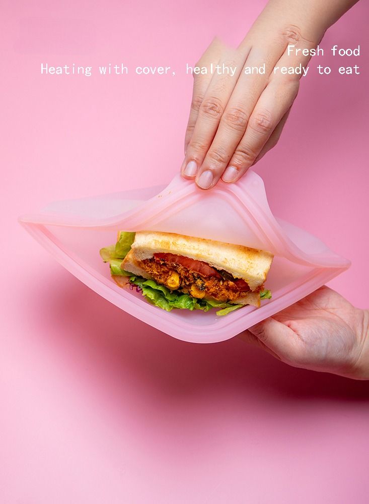 Pink silicone sandwich preservation bag  - Image 1