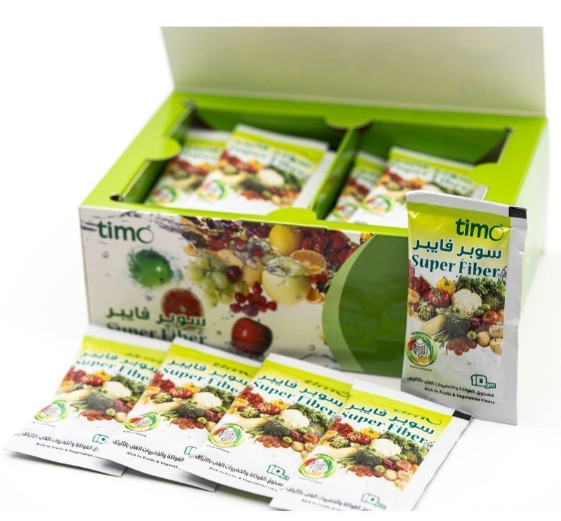 تيمو timo® سوبر فايبر, مسحوق الفواكه والخضروات الغني بالالياف والبريبايوتكس مع السبرولينا والكرودسيبس 30 كيس - Image 4