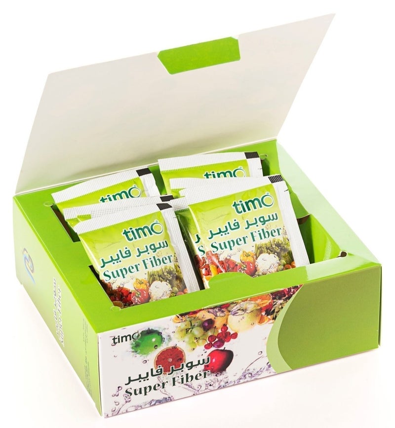 تيمو timo® سوبر فايبر, مسحوق الفواكه والخضروات الغني بالالياف والبريبايوتكس مع السبرولينا والكرودسيبس 30 كيس - Image 5