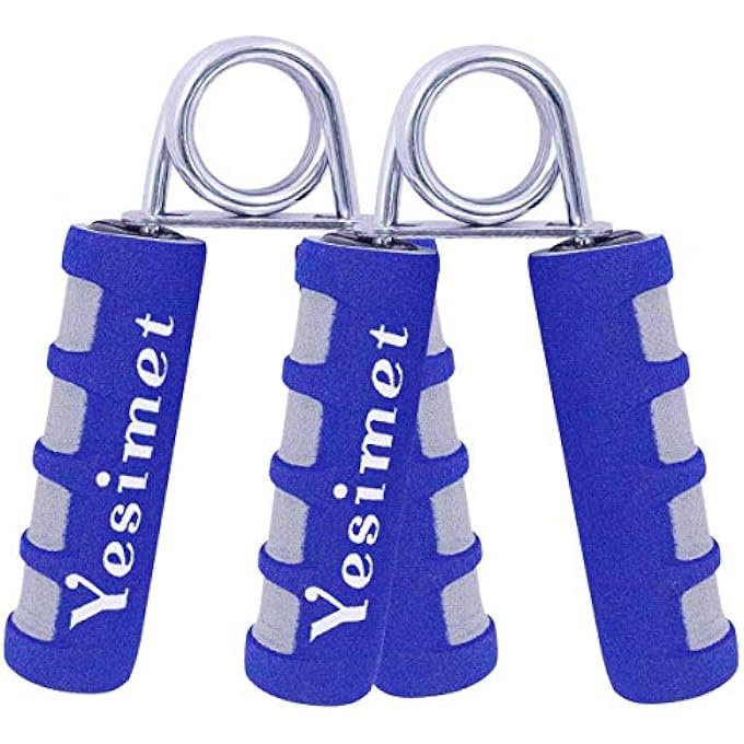 YESIMET 2 Pack Hand Grip Strengthener Set,Finger Gripper- Soft Foam Hand Exerciser For Quickly Increasing Wrist Forearm And Finger Strength (Blue) - Image 1