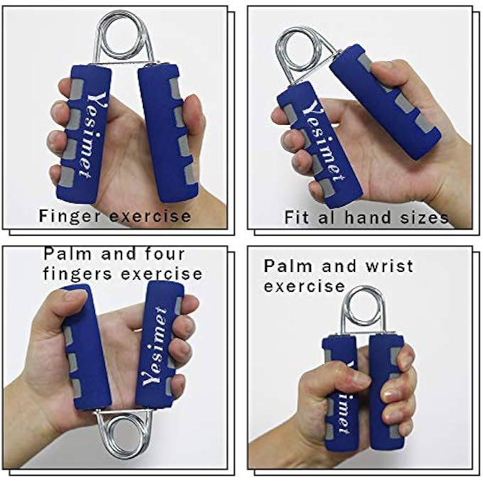 YESIMET 2 Pack Hand Grip Strengthener Set,Finger Gripper- Soft Foam Hand Exerciser For Quickly Increasing Wrist Forearm And Finger Strength (Blue) - Image 5