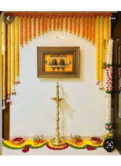 SELLPLUS Sellplus Backdrop Setup for Mehndi haldi Marrige Pooja ganpati Home Decoration Combo of Marigold Strings Set 28 
