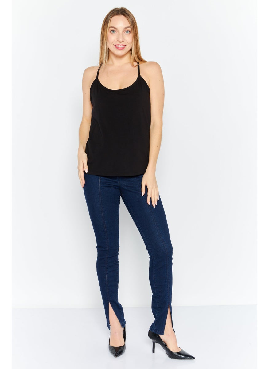 Women Crew Neck Sleeveless Solid Plain Top, Black - pzsku/ZEDB7BCF261AF2AE42499Z/45/_/1724350993/8193cfa9-11e0-4d76-aec0-8588c4910144