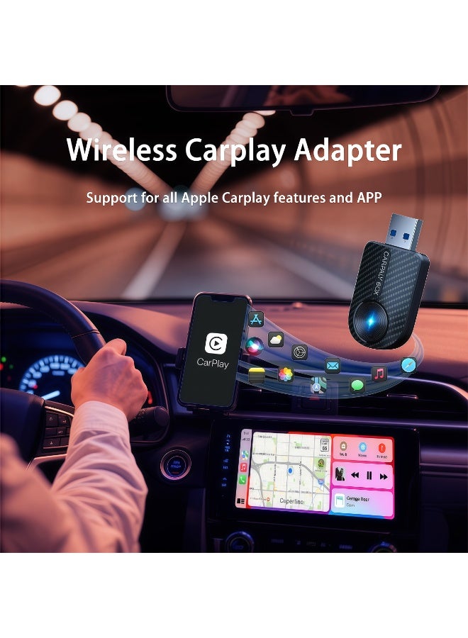 محول لاسلكي مزدوج من Apple CarPlay وAndroid Auto - دقيقة مُحدَّثة 2025 مع منفذ USB-C، يعمل بالإعداد والتشغيل، يحول بسلاسة الاتصال السلكي في السيارة إلى لاسلكي، يتصل تلقائياً بسرعة دون تأخير للسيارات 2016+ - Image 2