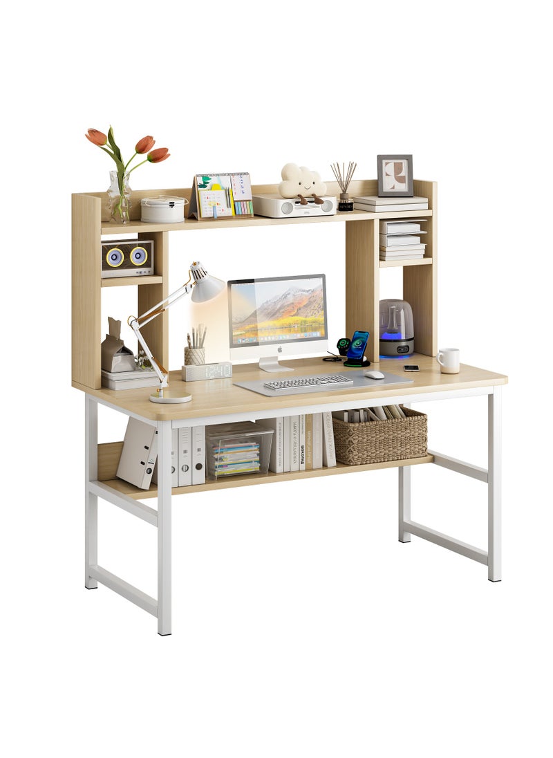 Shofenkei Shofenkei Space-Saving Gaming Table  Gaming Desk with Shelves, Multiple for Study Writting Home Office desk 110*126*50 cm  - Image 2