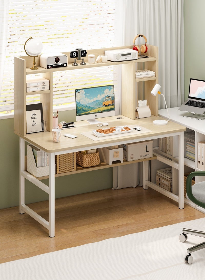 Zanotta Space-Saving Gaming Table Study Desk Study Table with Shelves, Multiple for Study Writting Home Office desk 110*126*50 cm - Image 2