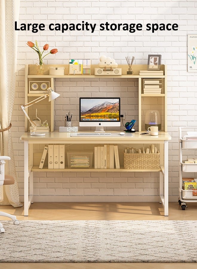 Zanotta Space-Saving Gaming Table Study Desk Study Table with Shelves, Multiple for Study Writting Home Office desk 110*126*50 cm - Image 4