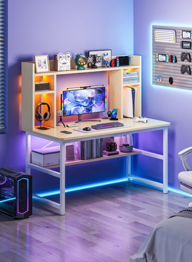 Zanotta Space-Saving Gaming Table Study Desk Study Table with Shelves, Multiple for Study Writting Home Office desk 110*126*50 cm - Image 3