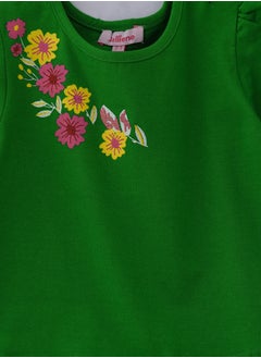 Vibrant Green Floral Cotton Tee for Girls - pzsku/ZEDB7D8EC5F9C9407883DZ/45/_/1740055206/8b1eda9c-33a1-4b41-865d-902dbd35ca80