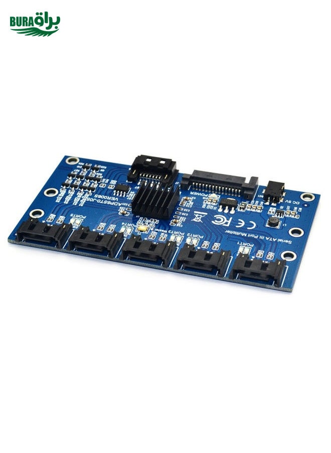 BURAQ SATA2.0 3Gbps JMB321 Chip SATA Expansion Card 1 to 5 Port Riser Card  - Image 3
