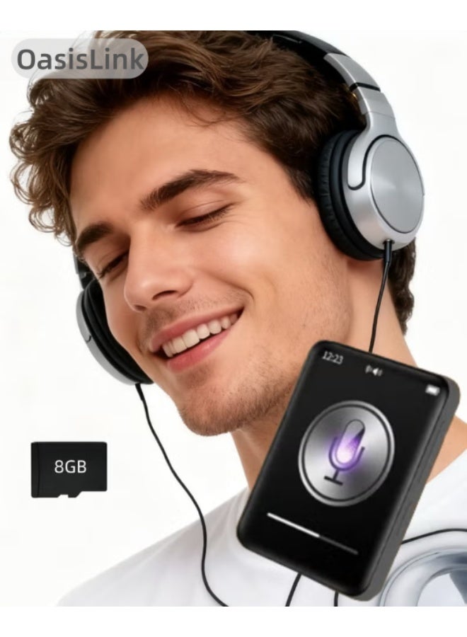 OasisLink Touch Screen MP3 Player – Bluetooth 5.3, 2.4 - inch, 8GB, Student Edition (Black) - Image 1