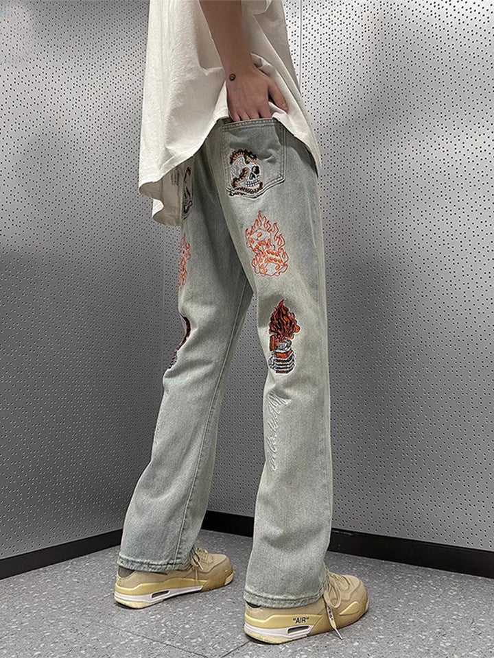 Unisex Classic Denim Jeans Loose Fit Daily Outdoor Wear - Image 2