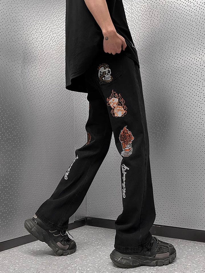 Unisex Classic Denim Jeans Loose Fit Daily Outdoor Wear - Image 3