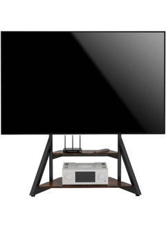 Rubik Large Floor TV Stand For 40-75 Inch TVs, Floor Standing Mount with Shelves Fit for TVs Displays & Smartboards, Modern Heavy Duty Entertainment Center, Holds 100KG (40-75 Inch TVs)  - Image 1