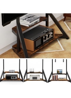 Rubik Large Floor TV Stand For 40-75 Inch TVs, Floor Standing Mount with Shelves Fit for TVs Displays & Smartboards, Modern Heavy Duty Entertainment Center, Holds 100KG (40-75 Inch TVs)  - Image 3