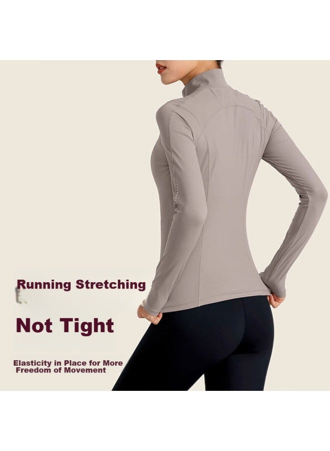 Liberal Freedom Half-zip Sports Top For Women, Spring And Autumn Slim-fit Running Jump Rope Outdoor Training Yoga Long-sleeve T-shirt - Image 4