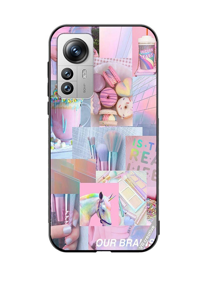 VR CREATIVE Protective Case Cover For Xiaomi 12X Pink Design College Design Multicolour - Image 1