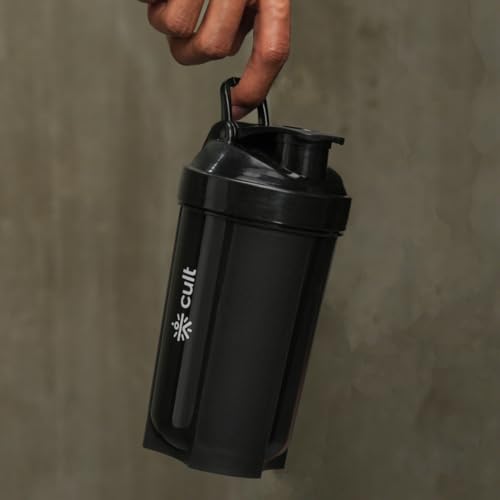 CULT Mini Shaker Bottle 600ml – Leak-Proof Protein Shaker with Wire Mixer Ball | BPA-Free, Portable Gym Shaker for Men & Women (Black) - Image 2