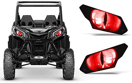 AMR Racing غطاء رسومات العين لمصابيح UTV من AMR Racing متوافق مع Can-Am Maverick 1000 X3 Sport - أحمر كسوف - Image 2