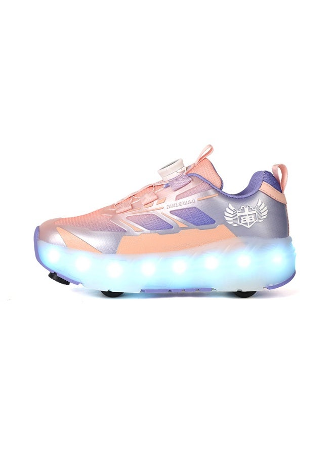 Axpeih Roller Skates Shoes 4 Wheels for Kids, New Upgraded Roller Shoes with 16 Flashing Modes, LED Light Up Flashing Sneaker Roller Skate Shoes for Boys and Girls, Beginner Friendly, More Balanced - Image 2