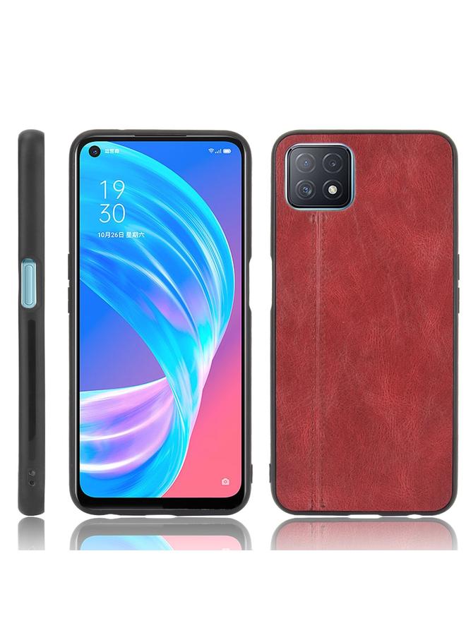 S-TOP Case For OPPO A72 5G Shockproof Sewing Cow Pattern Skin PC + PU + TPU Case - Image 1