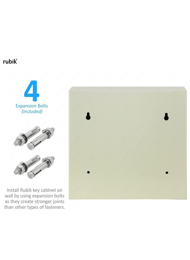 Rubik Key Cabinet with Digital and key Lock Wall Mounted 18 Keys Storage Capacity Safe Box for Homes Hotels Schools Businesses (Off White) - Image 5