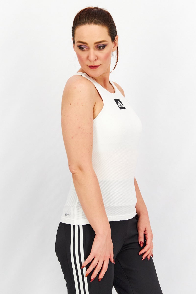 Adidas بلوزة تدريب للنساء ببطانة خفيفة، بيضاء - Image 2