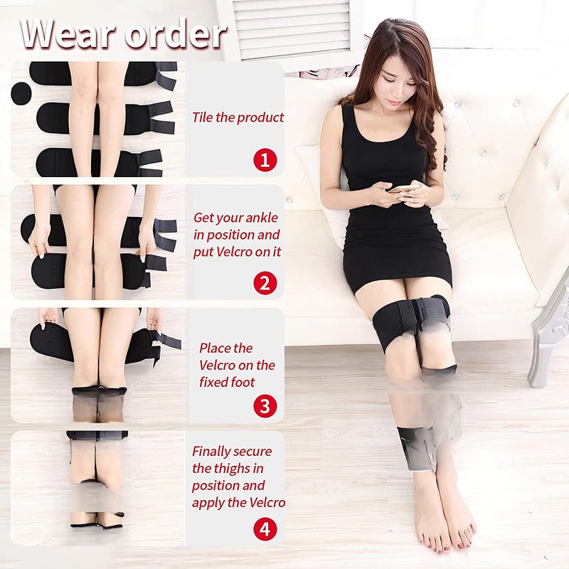 X/O Leg Type Correction Belt XX-Large Black Neoprene Material 3-In-1 Pack - Pressure-Balanced Leg Straightening Adjustable Legs Posture Correction Belt for Adult Leg Posture Improvement - Image 5