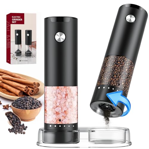 gofuch Electric Salt and Pepper Grinder Set Automatic Battery Salt and Pepper Shakers6 Adjustable Coarseness with LED 100ml Upgraded Larger Capacity Pepper Mill Shakers for Kitchen Dining and Gifts - Image 1