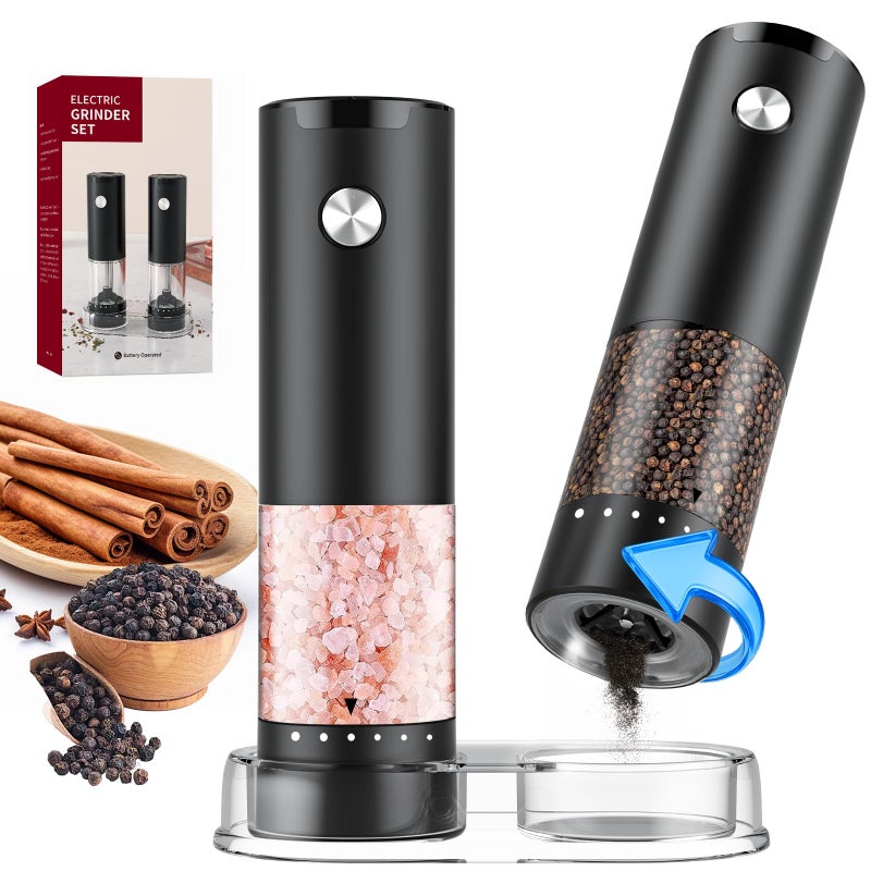 gofuch Electric Salt and Pepper Grinder Set Automatic Battery Salt and Pepper Shakers6 Adjustable Coarseness with LED 100ml Upgraded Larger Capacity Pepper Mill Shakers for Kitchen Dining and Gifts - Image 2