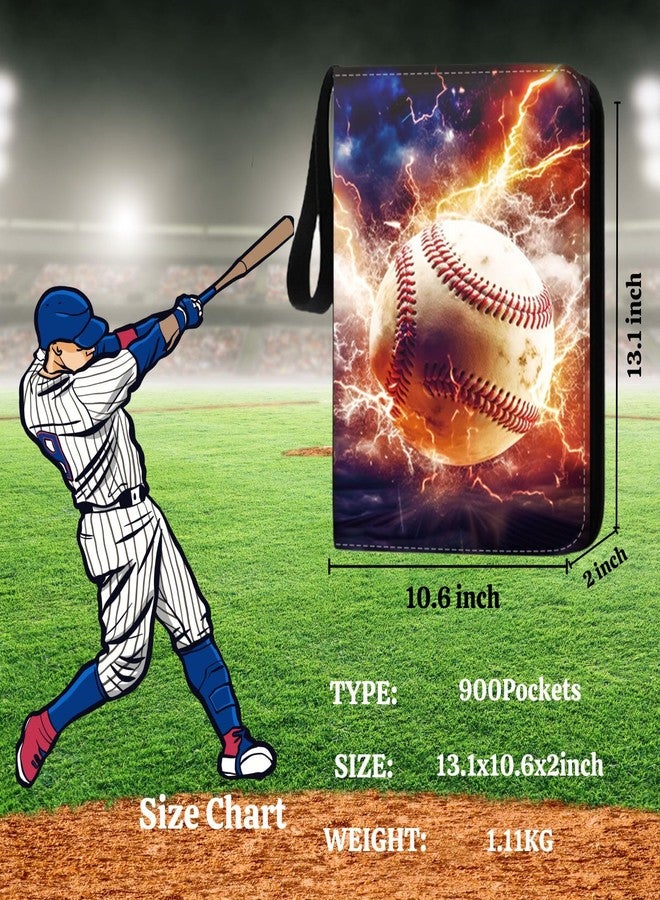 CHIMORY Baseball Card Binder 900 Pockets, Trading Card Collection Sports Card Binder with 50 Removable Sleeves, Double Sided Pocket Sport Card Holder PU Leather Collectible Trading Card Albums Storage - Image 4