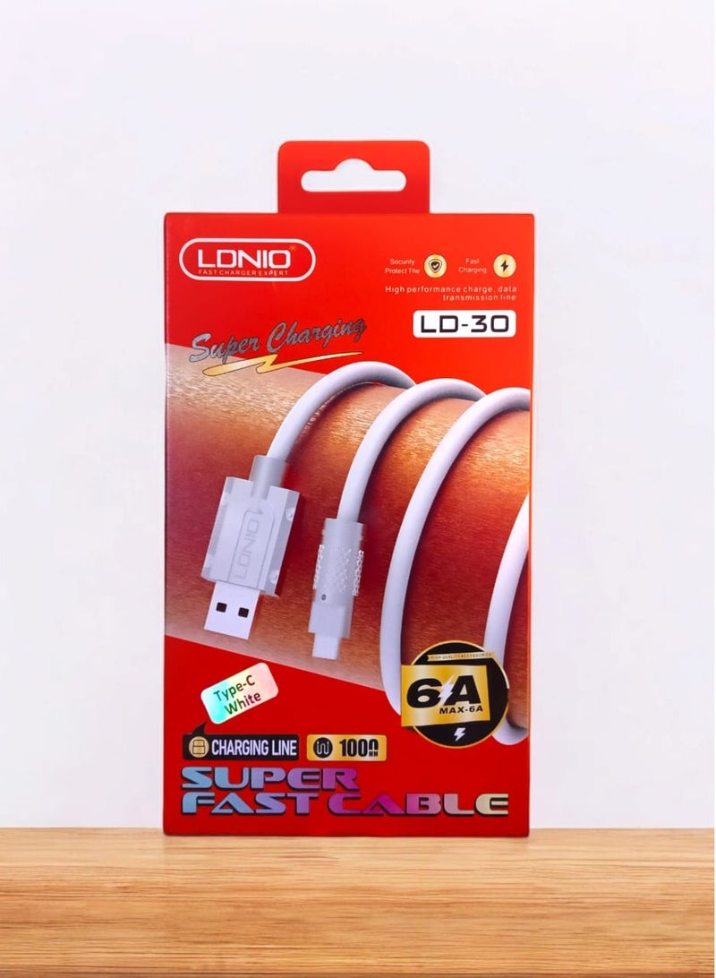 LDNIO Super Ultra Fast Charging 6A High Quality Type-C Cable