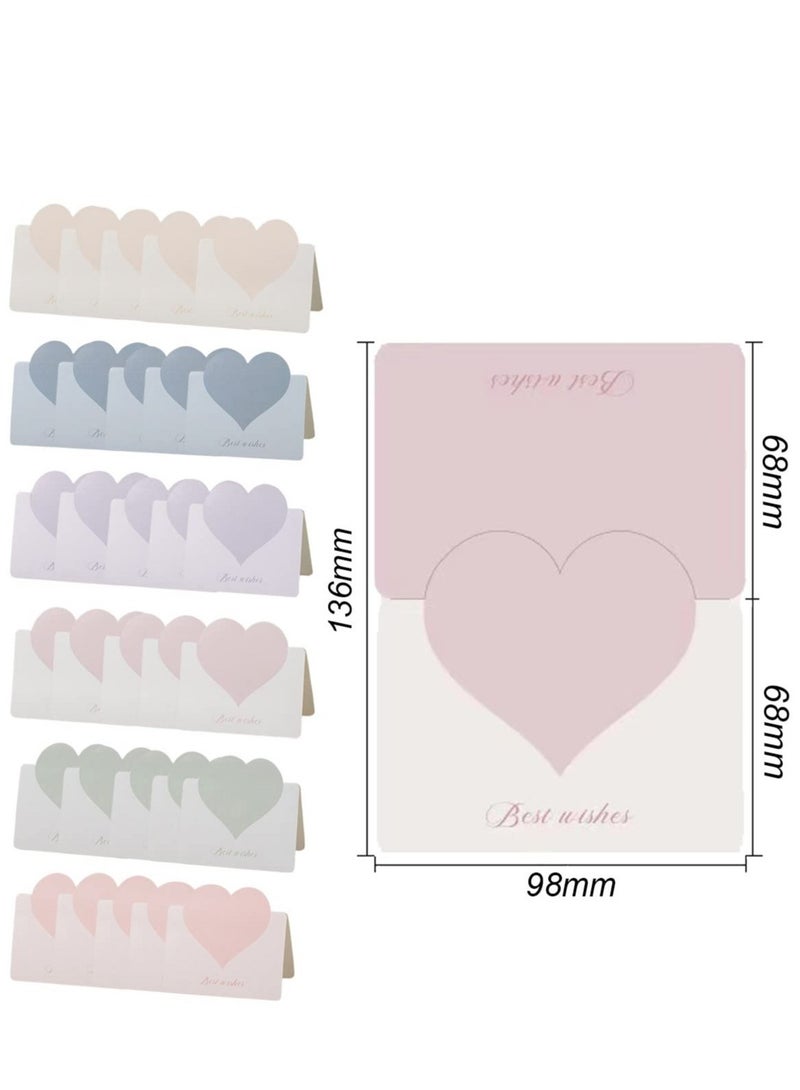 SYOSI Foldable Love Heart Greeting Cards, VAssorted Color Romantic Heart Blank Cards Note Card, Wedding Card Flower Card Birthday Card for all kinds of Greeting Card(30 Pcs)  - Image 2