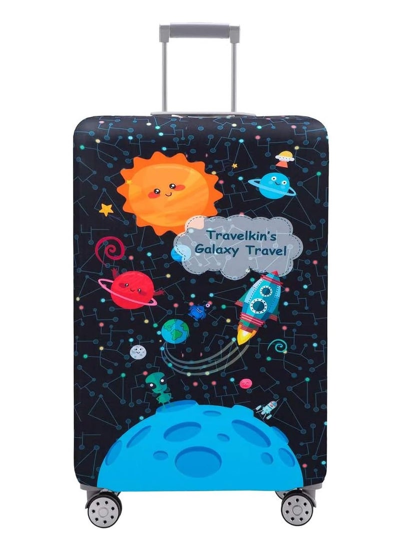 Excefore غطاء حقيبة سفر قابل للغسل في الماء، أغطية واقية من مادة الإسباندكس المرنة المضادة للخدش لحقيبة عربة مقاس 18-32 بوصة لرحلات العمل والمدرسة والاستخدام اليومي (م) - Image 1