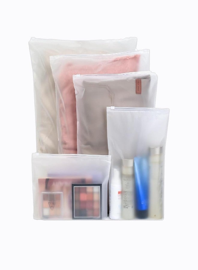 ZURATO Polyethylene 5pc Set Transparent Packing Bags for Travelling, Zip Bags for Clothes, Cosmetic, Jewellery, Tolitary, Shoes Storage Bag for Travel Organizer, Zip Lock Bag with Air Vent Hole(1 Set) - Image 1