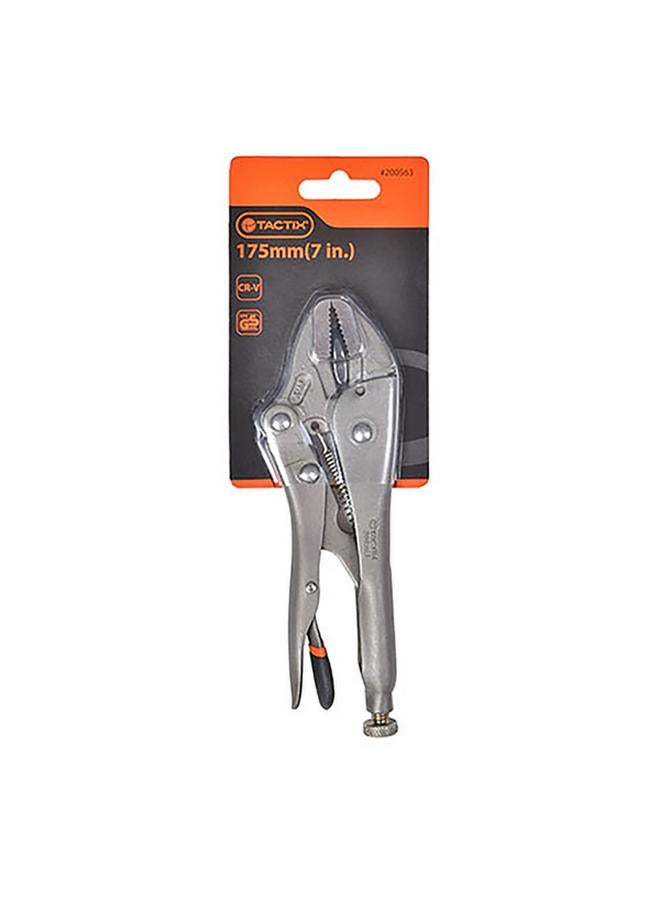 Tactix Chrome-Vanadium Steel Straight Jaw Locking Plier with Comfort Grip Silver 7inch - Image 2