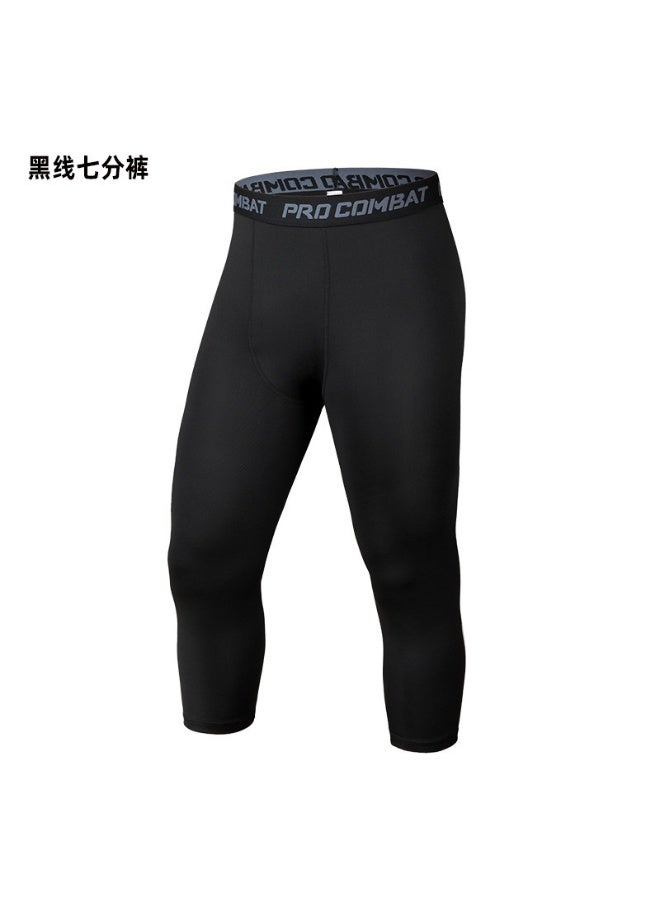 Men Compression Capri Pant Gym Running 3/4 Tights Quick Dry Breathable Basketball Leggings Workout Fitness Men - Image 1