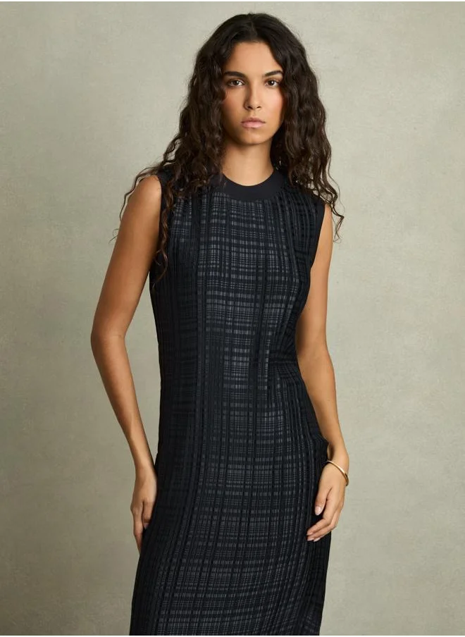 REISS Pleated Column Dress