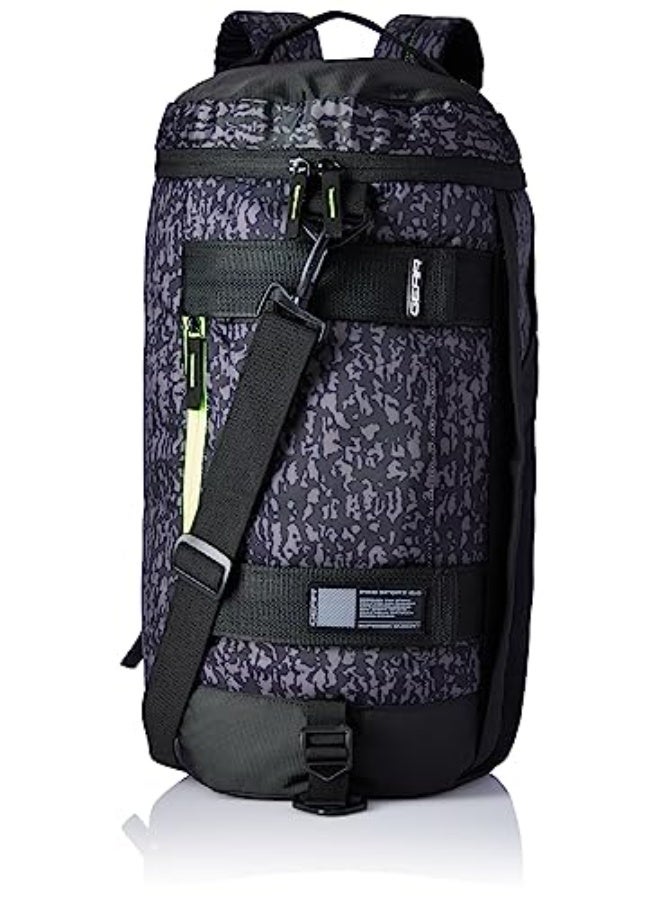 Gear Camo Maxis 27L Medium Water Resistant Hybrid Duffle Backpack/Travel Duffle Bag/Sports Duffle/Gym Bag for Men/Women (Black-Camo)