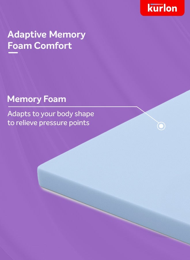 Kurlon Memory Foam Mattress Topper| Extra Comfort & Pressure Relief| Anti-Skid Surface with Cool Yarn| Enhanced Support & Full Back Support| 2 Years Warranty| 200x120x5 - Image 4