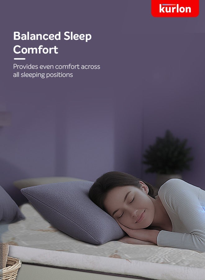 Kurlon Memory Foam Mattress Topper| Extra Comfort & Pressure Relief| Anti-Skid Surface with Cool Yarn| Enhanced Support & Full Back Support| 2 Years Warranty| 200x120x5 - Image 3