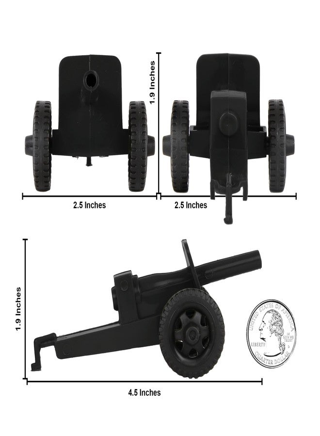 Tim Mee Toy TimMee M3 Artillery - Black 4pc Plastic Army Men Cannon Playset - Made in USA - Image 2