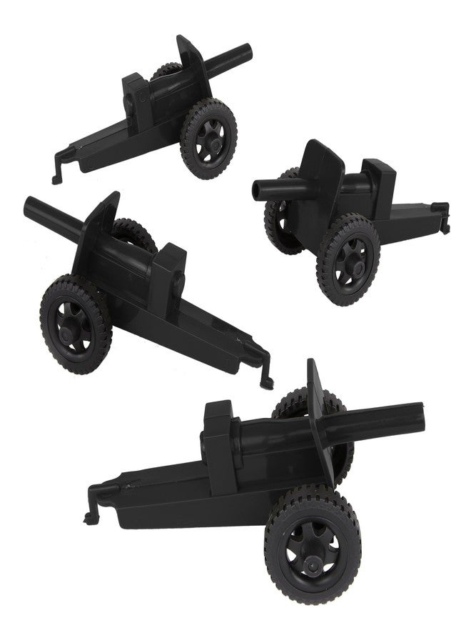 Tim Mee Toy TimMee M3 Artillery - Black 4pc Plastic Army Men Cannon Playset - Made in USA - Image 1