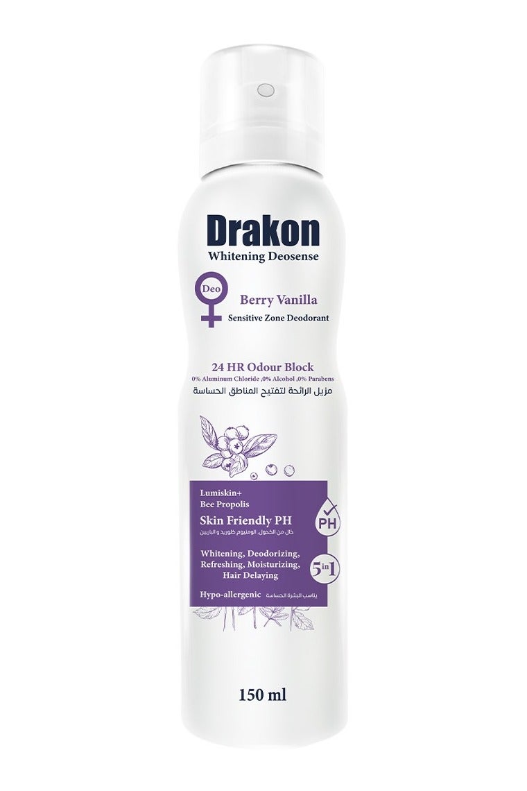 Whitening Deosense Berry Vanilla Sensitive Zone Deodorant 150ml