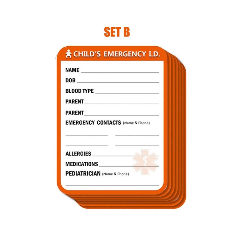20 pcs Remarkable Infant Children Baby Safety Seat Sticker ICE in Case of Emergency Information ICE Label Alarm Orange Set B