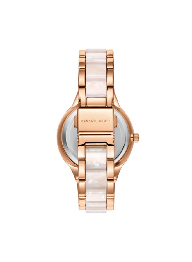 KENNETH SCOTT Women's Alloy and Acetate Plastic Multi Function Watch K24604-RCWW - 10.3 mm - Image 3