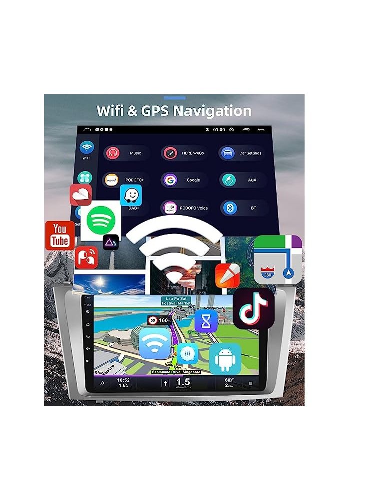 ROYAL - Navigation Car Audio System 7-inch 1080P HD Touch Screen 1+32GB Navigation for TOYATA Camry (2007-2011) GPS/Wifi/Android/USB/Bluetooth/Radio/Music/AHD/4-Core GRAY (DYT-9001-MTK6580) - Image 5